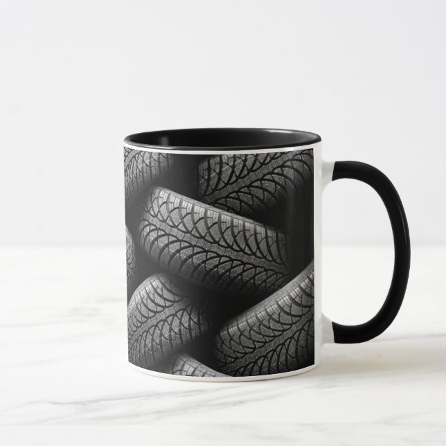 Black Car Tires Mug (Right)