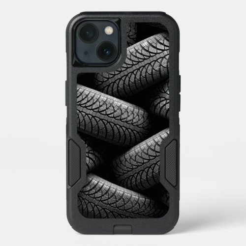 Black Car Tires iPhone 13 Case