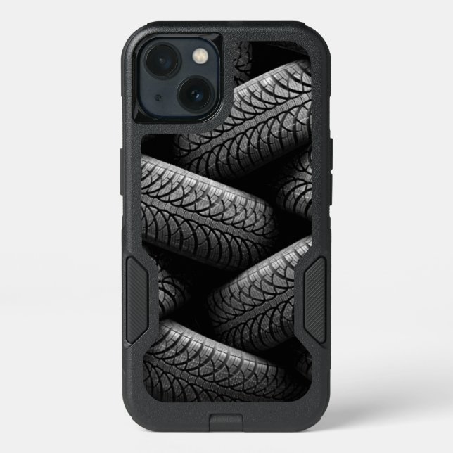 Black Car Tires Otterbox iPhone Case (Back)