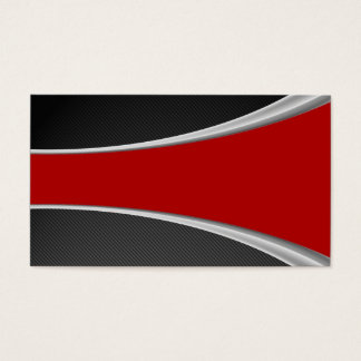 Black Carbon Fiber and Red Stripe Business Card