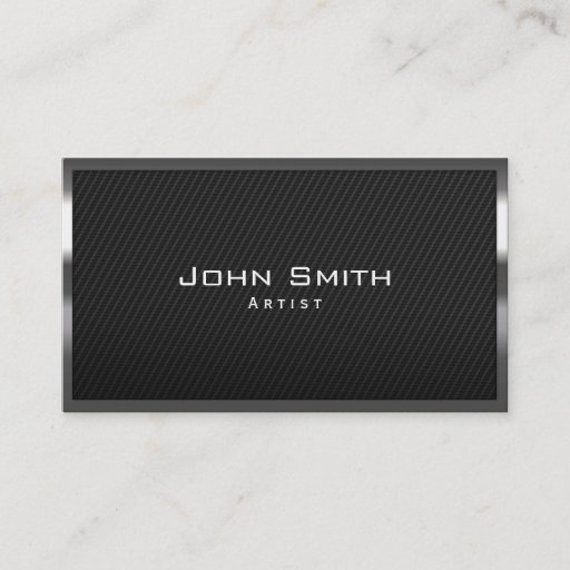 Customizable Black Carbon Fiber Artist Business Card
