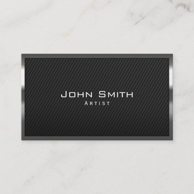 Black Carbon Fiber Artist Business Card (Front)