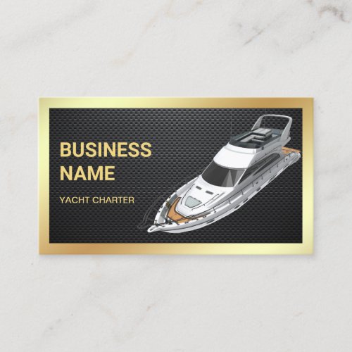 Black Carbon Fiber Gold Luxury Yacht Charter Business Card