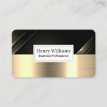 Black Carbon Fiber | Gold Metallic Brushed Business Card