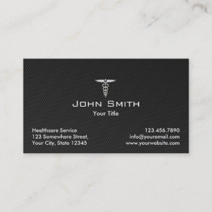 Black Carbon Fiber Healthcare Business Card