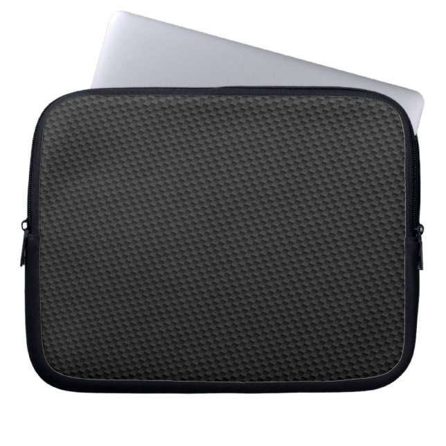 Black Carbon Fiber Laptop Sleeve (Front)