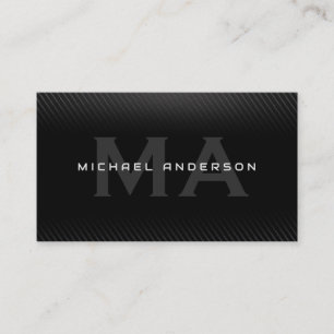 Black Carbon Fiber Monogram Lux Business Card