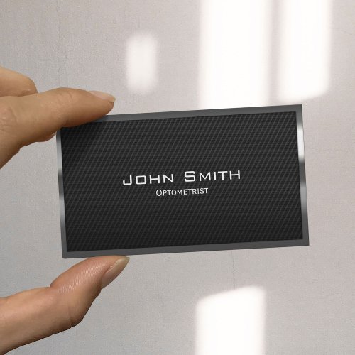 Black Carbon Fiber Optometrist Business Card