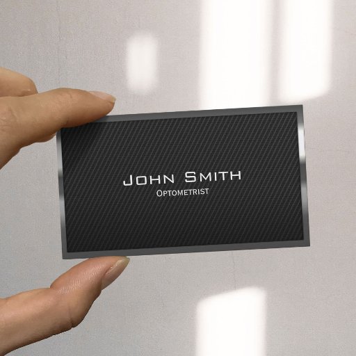 Customizable Black Carbon Fiber Optometrist Business Card