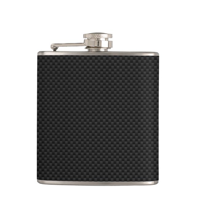 Black Carbon Fiber Print Flask (Front)