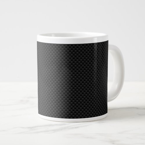 Black Carbon Fiber Print Large Coffee Mug