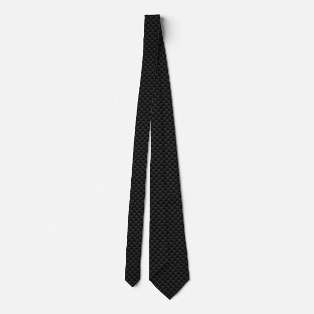 Black Carbon Fiber Print Neck Tie (Back)
