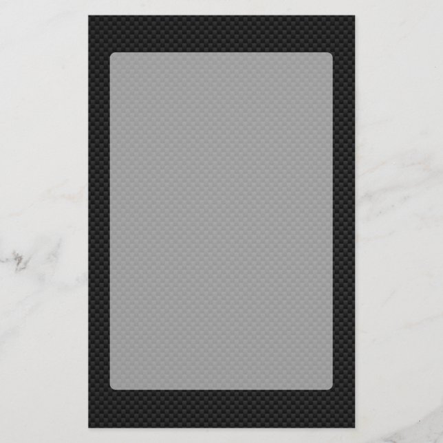 Black Carbon Fiber Print Stationery (Front)