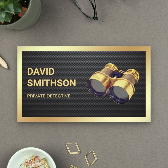 Black Carbon Fiber Private Investigator Detective Business Card (Creator Uploaded)