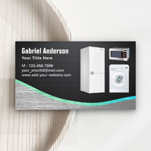 Black Carbon Fiber Steel Home Appliances Repair Business Card