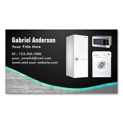 Black Carbon Fiber Steel Home Appliances Repair Business Card Magnet