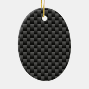 Black Carbon Fiber Style Print Background Ceramic Ornament