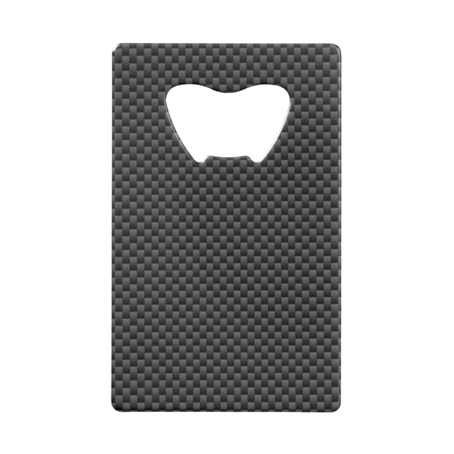 Black Carbon Fiber Style Print Background Credit Card Bottle Opener (Back)