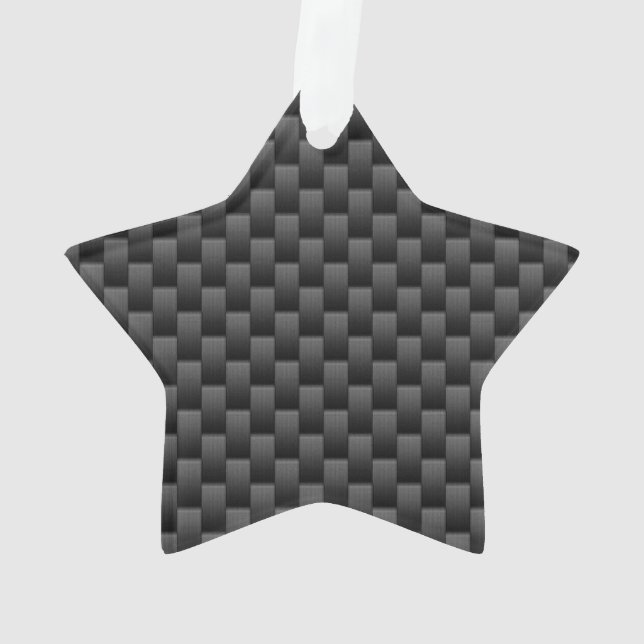Black Carbon Fiber Style Print Background Ornament (Back)