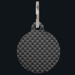 Black Carbon Fiber Style Print Background Pet Name Tag<br><div class="desc">Here's a graphic print of a racy Carbon Fiber style texture; perfect for an urban,  industrial,  modern gift. Customize it if you wish with some text or an image. 
 







Introducing</div>