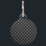Black Carbon Fiber Style Print Background Pet Name Tag<br><div class="desc">Here's a graphic print of a racy Carbon Fiber style texture; perfect for an urban,  industrial,  modern gift. Customize it if you wish with some text or an image. 
 







Introducing</div>