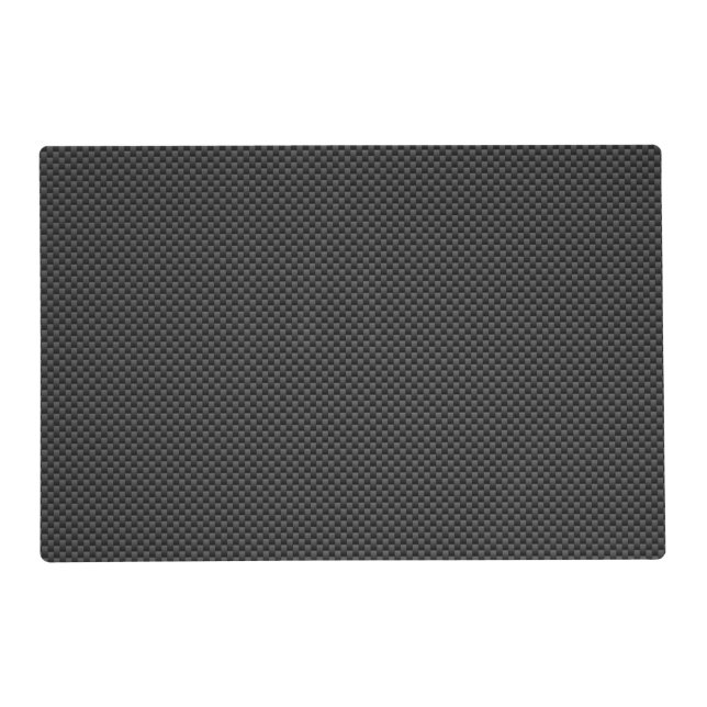 Black Carbon Fiber Style Print Background Placemat (Front)