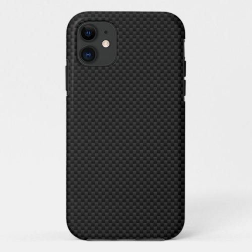 Black Carbon Fiber Style Print Decor iPhone 11 Case