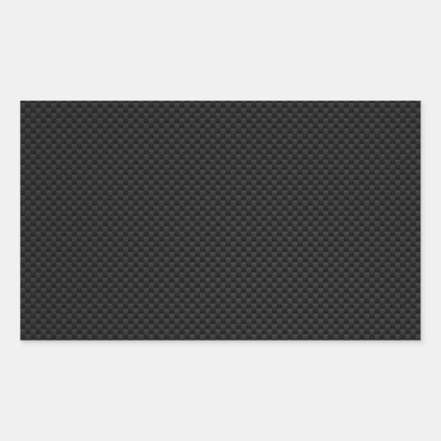 Black Carbon Fiber Style Print Rectangular Sticker (Front)