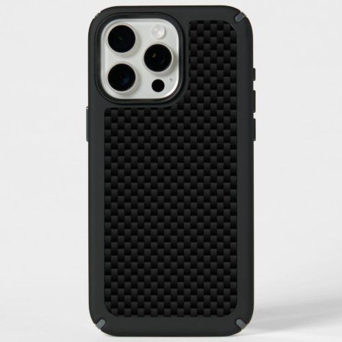 Black Carbon Fiber Style Print iPhone 15 Pro Max Case