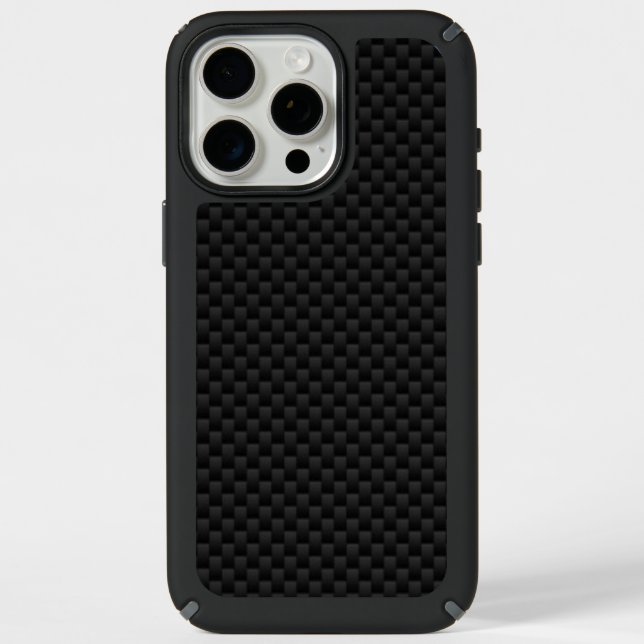 Black Carbon Fiber Style Print Speck iPhone Case (Front)