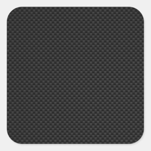 Black Carbon Fiber Style Print Square Sticker