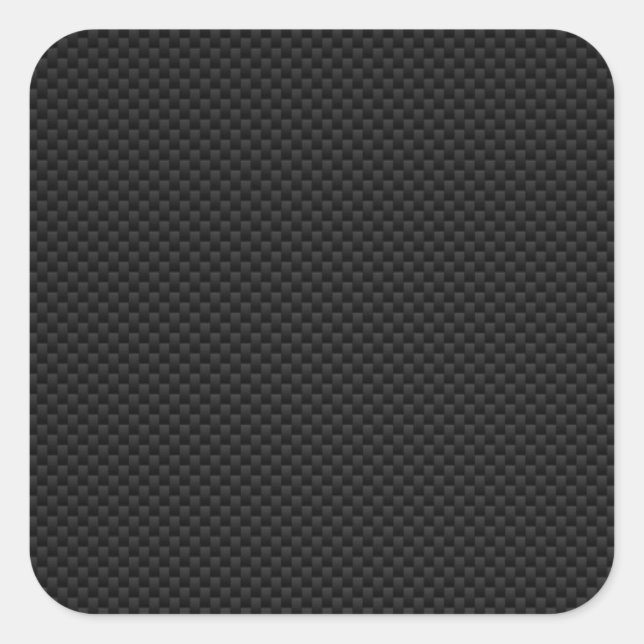 Black Carbon Fiber Style Print Square Sticker (Front)