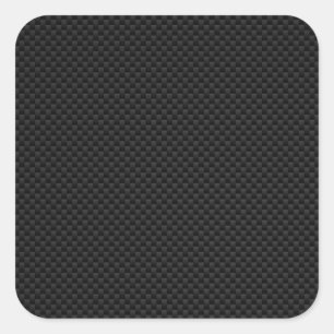 Black Carbon Fiber Style Print Square Sticker