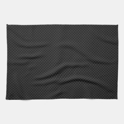 Black Carbon Fiber Style Print Towel