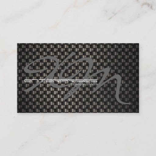 Customizable Black Carbon Fiber Textured Business Card