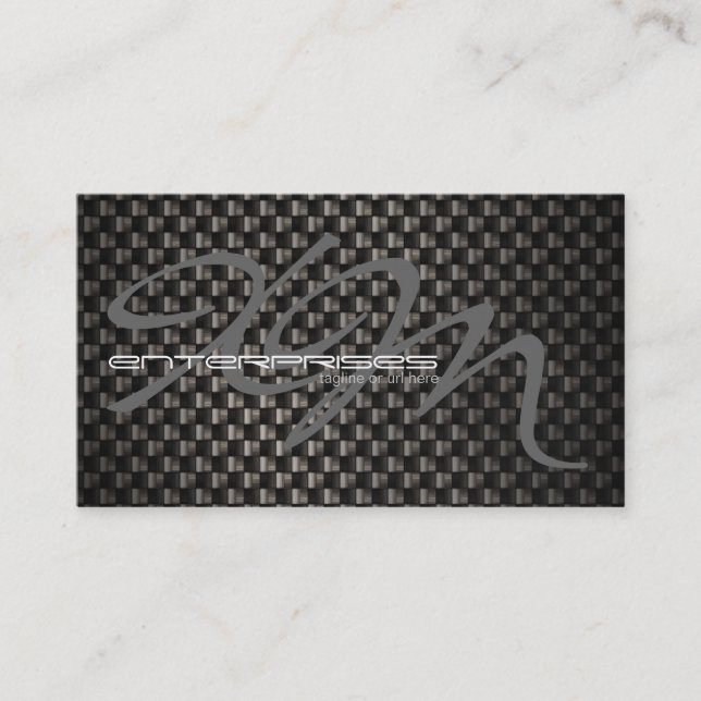 Black Carbon Fiber Textured Business Card (Front)