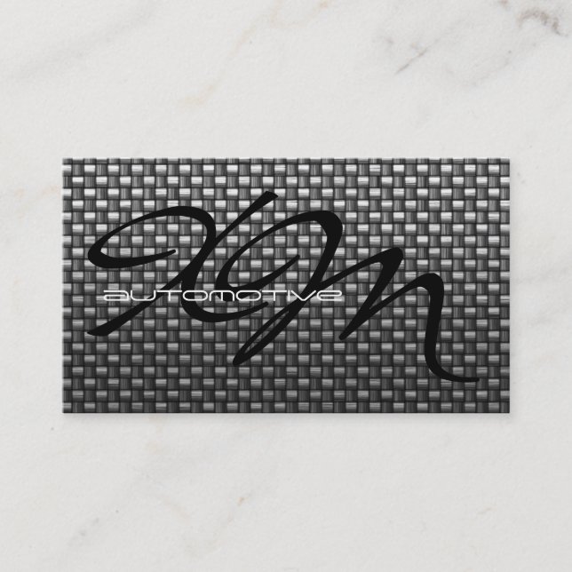 Black Carbon Fiber Textured Business Card (Front)