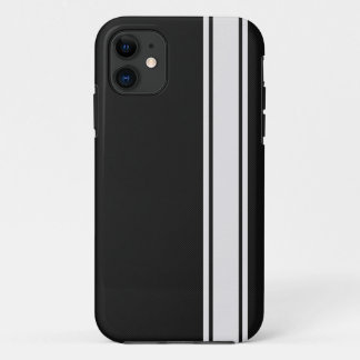 Black Carbon Fiber & White Stripe iPhone 5 Case