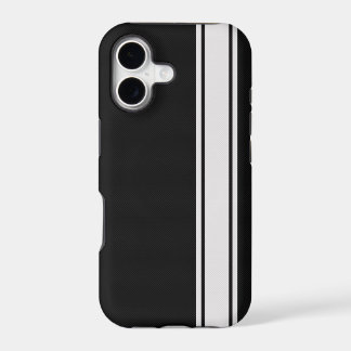 Black Carbon Fiber & White Stripe iPhone 5 Case
