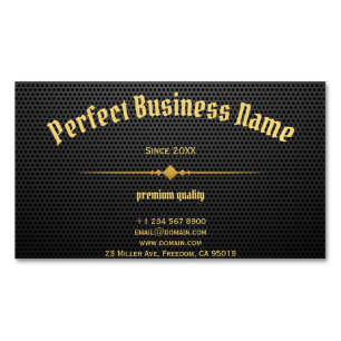 Black Carbon Gold Elegant Luxury Clear Unique Business Card Magnet