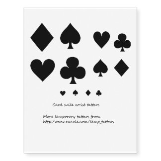 Black card suite temporary tattoos