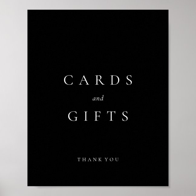 Black Cards and Gifts Wedding Poster
