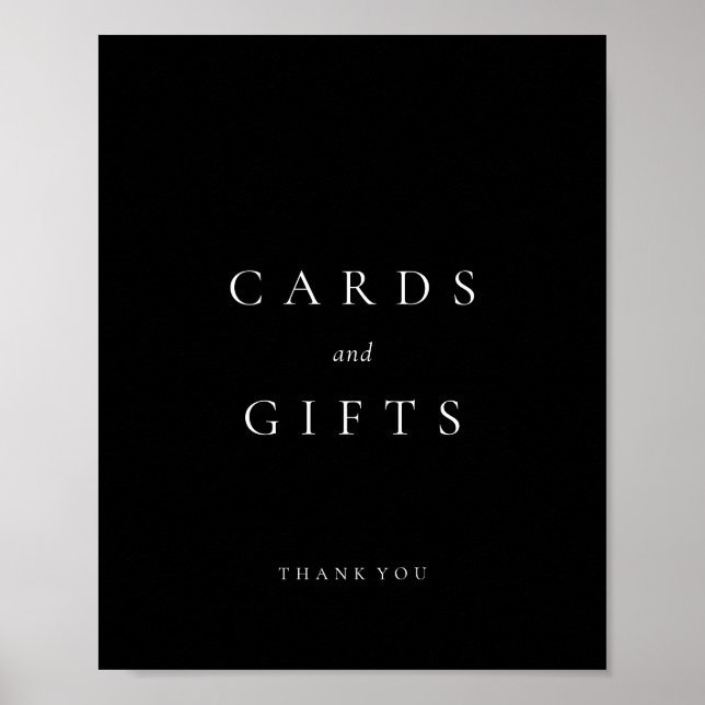 Black Cards and Gifts Wedding Poster (Front)