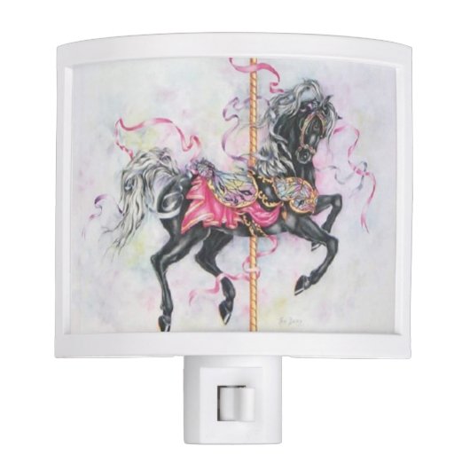 Black Carousel Horse Night Light (Front)
