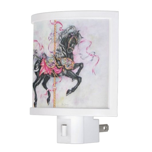 Black Carousel Horse Night Light (Left)