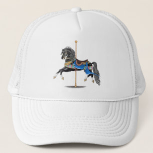 Black Carousel Horse Trucker Hat