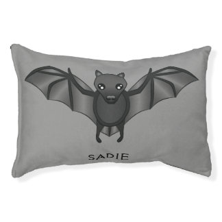 Black Cartoon Bat Halloween Illustration Pet Bed