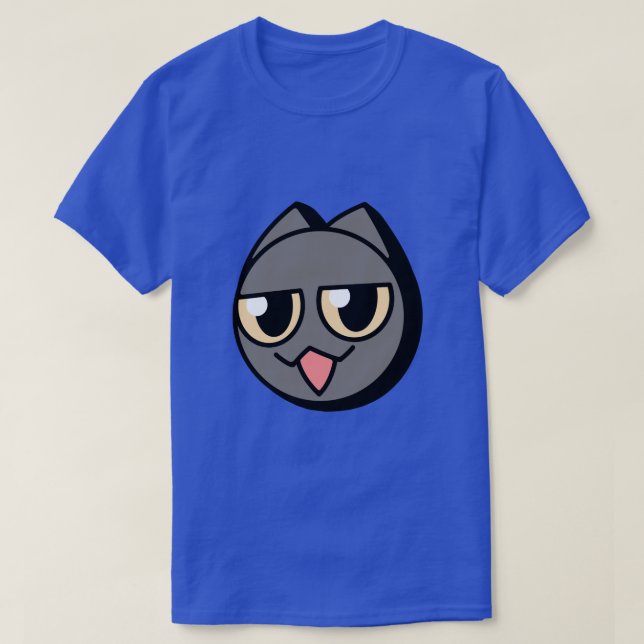 Black Cartoon Cat T-Shirt (Design Front)