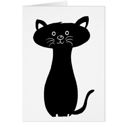 Black Cartoon Kitty Card