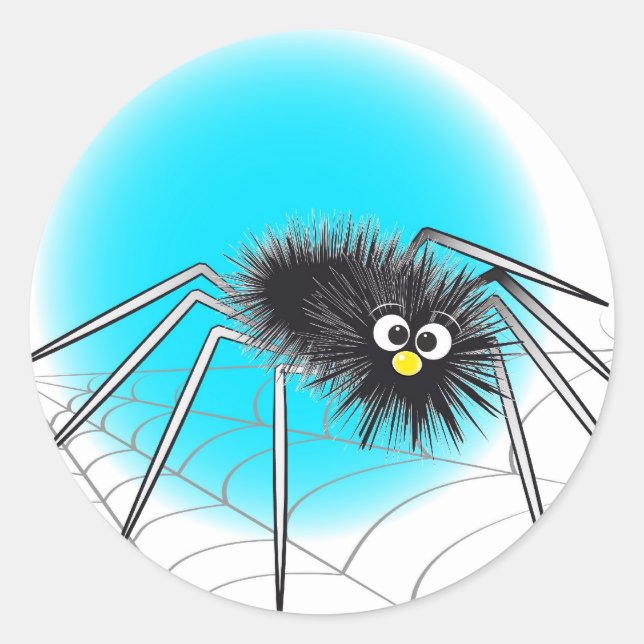 Black Cartoon Spider Sticker (Front)